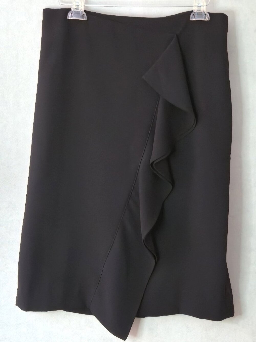 J. Crew Ruffle Pencil Skirt in 365 crepe | Black | Size 10